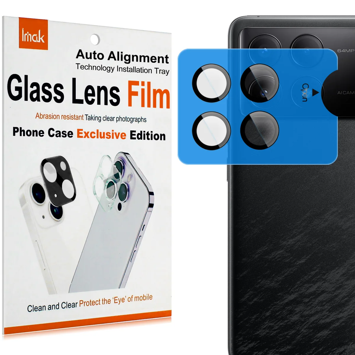 

IMAK Glass Lens Film For POCO X6 X7 F6 Pro 5G Phone Case Exclusive Self-positioning