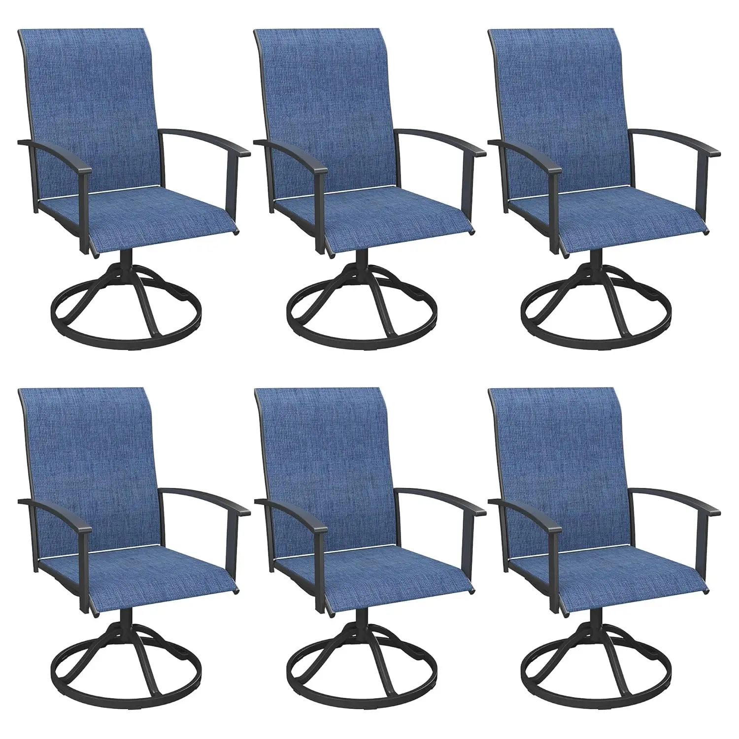 

Swivel Patio Chairs Set of 6, 360 Swivel Outdoor Dining Chairs with All Weather High Back and Metal, Customized