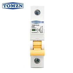 TOMZN 1P DC 250V Circuit breaker MCB C curve single pole direct-current fuse for PV
