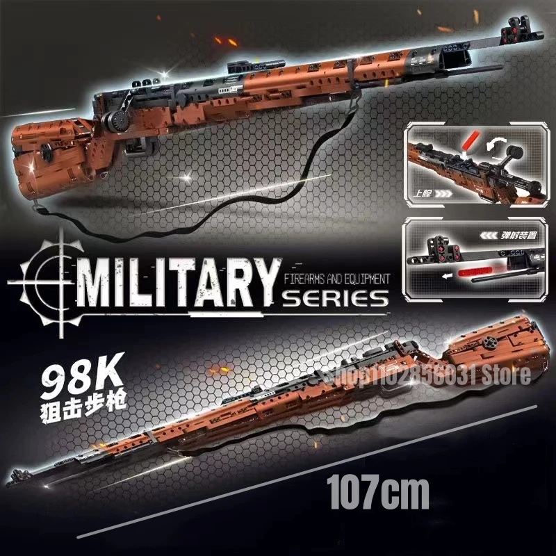 1026pcs 98K Sniper Rifle Gun Series Building Blocks Assembled Shooting Game Toys Gun Gifts for Kids