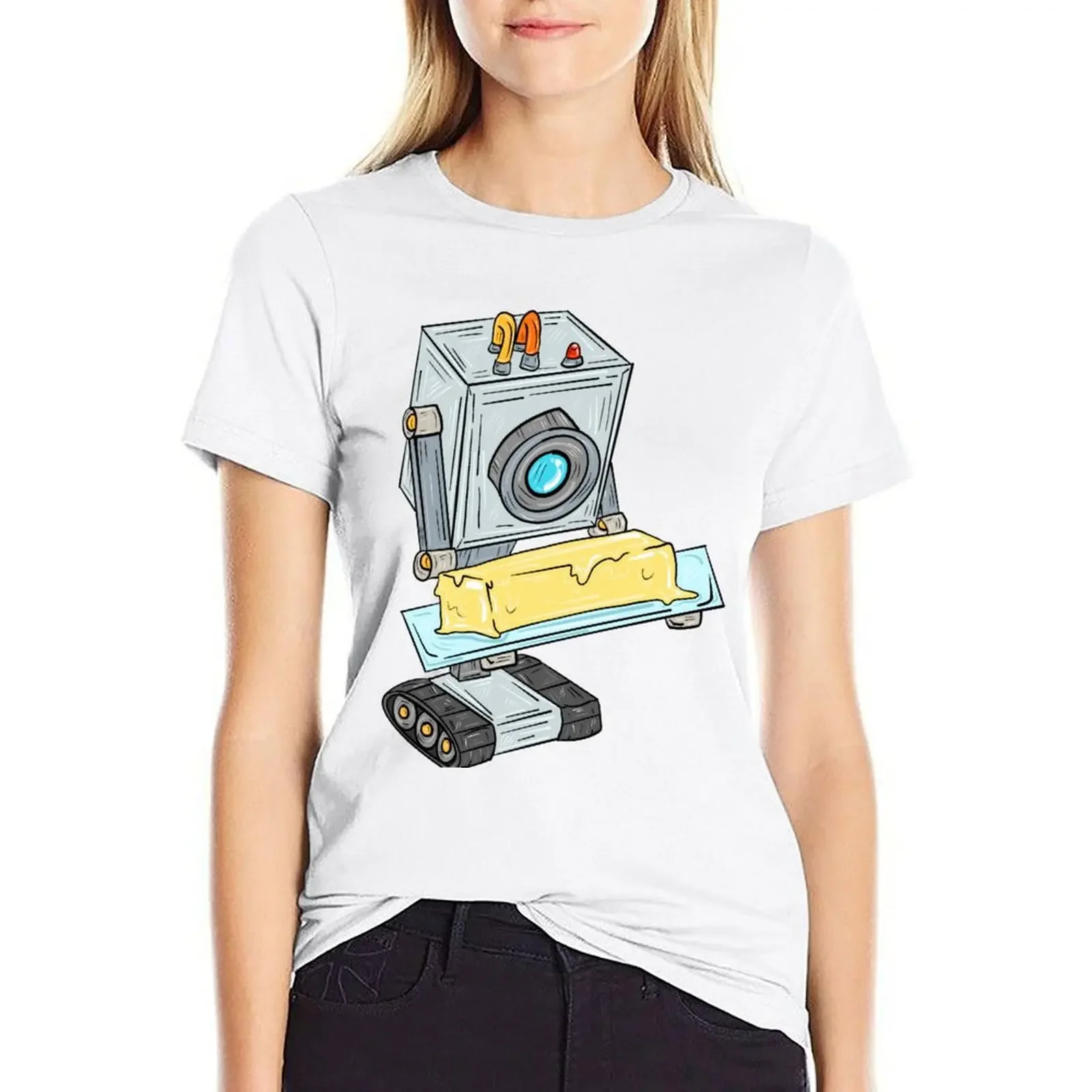 Butter Robot T-Shirt plus sizes Short sleeve tee oversized fashion woman blouse 2024