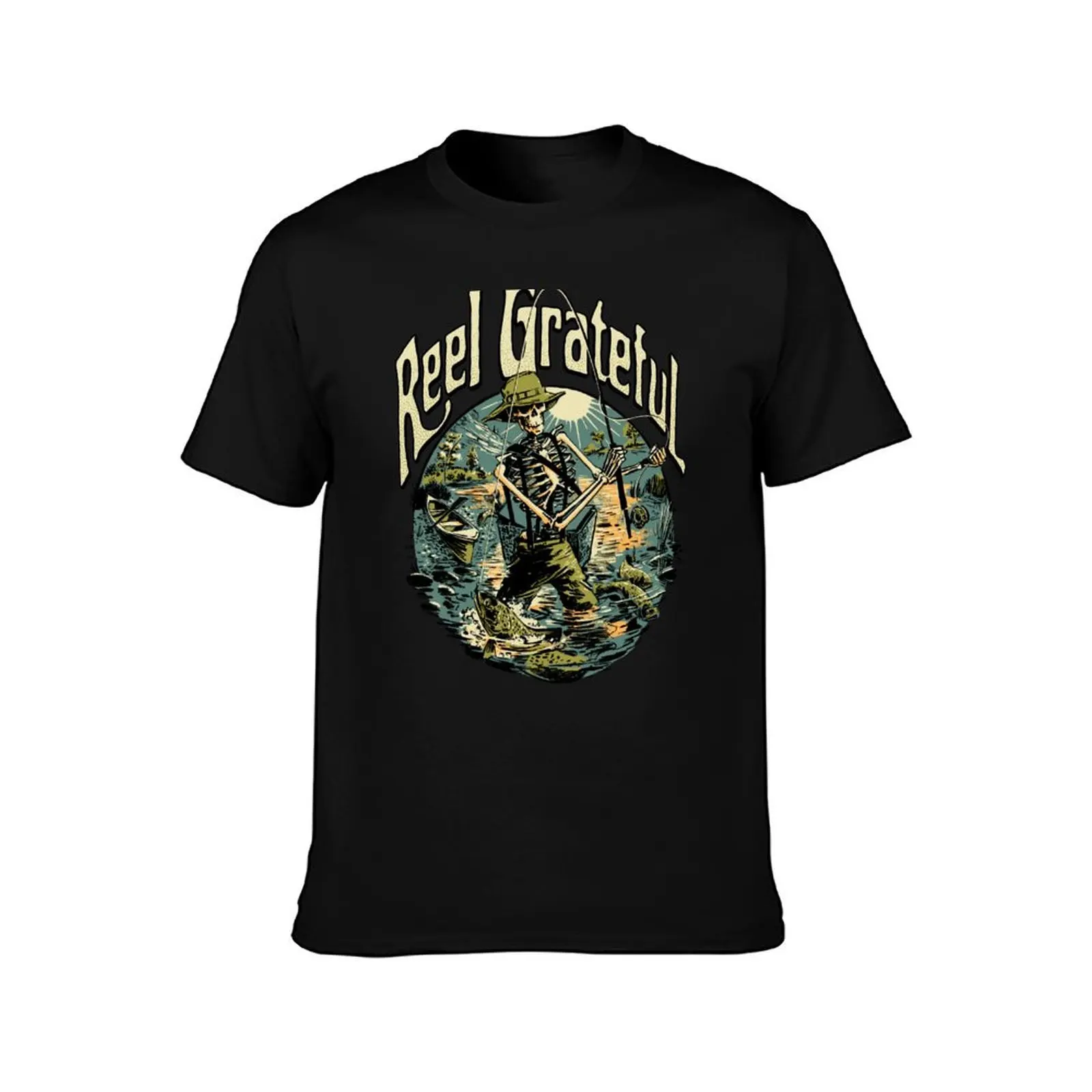 Reel Grateful fly fisherman T-Shirt Soft Lightweight Cotton T-Shirt