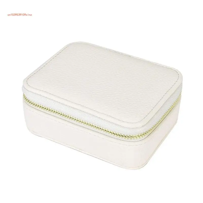 Travel Friendly Jewelry Storage Box Moisture Proof PU Case for Rings Earrings