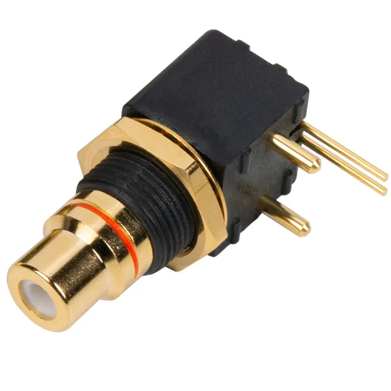 Suitable for gold-plated RCA seat turntable DAC decoder digital coaxial input and output PCB 90 degree solder plate socket