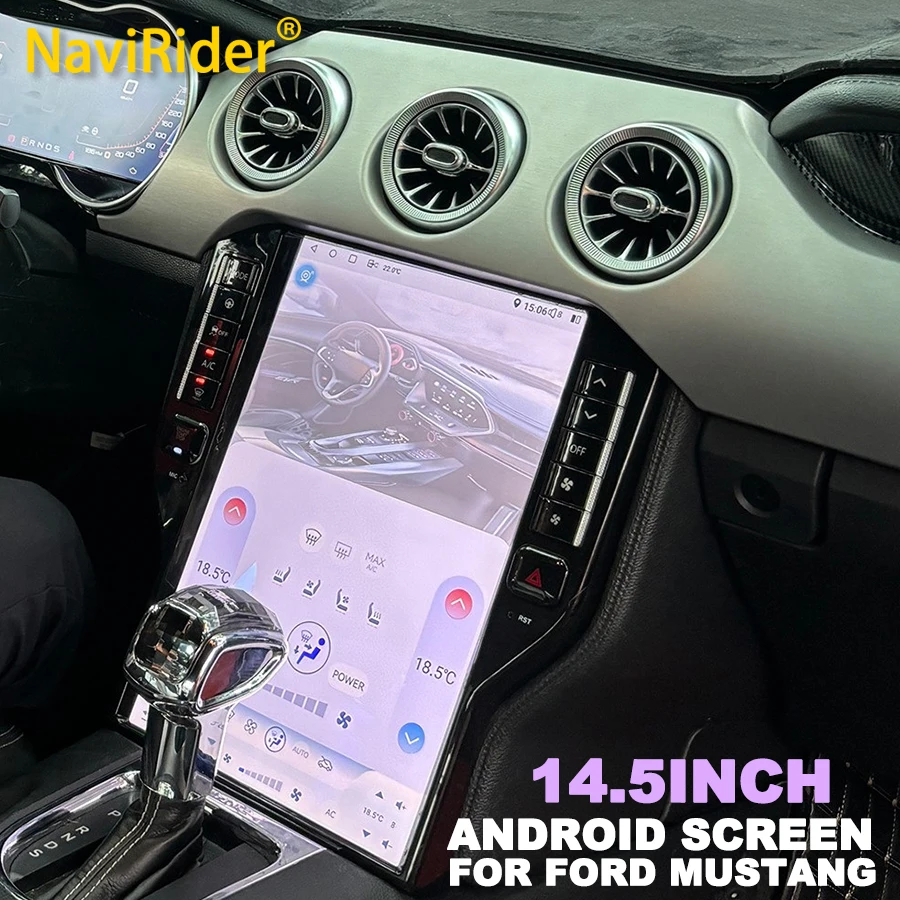 Radio de coche Android 15 de 14,5 pulgadas para Ford Mustang 2015-2021, reproductor de vídeo Multimedia estéreo para coche, unidad principal de navegación GPS 4G