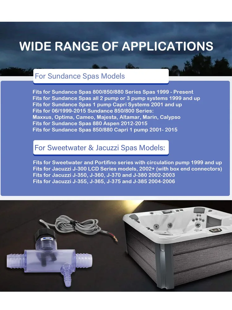 2560-040 Flow Switch Replacement Part Kit for Sundance Spas and Jacuzzi Hot Tub, Complete Assembly Flow Switch Replaces