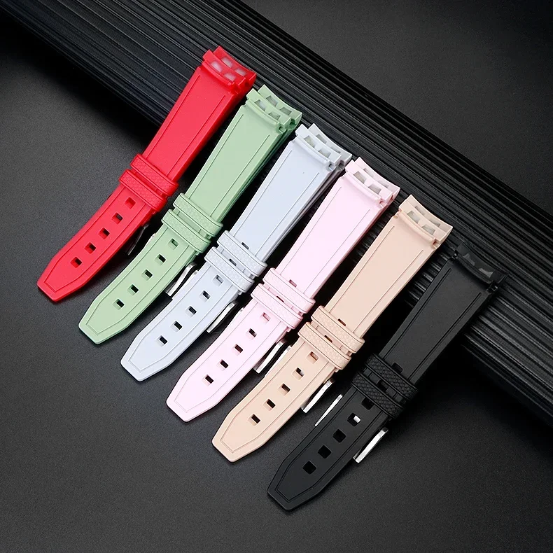 20mm Rubber Silicone Watch Band for Omega X Swatch Joint MoonSwatch Strap for Seamaster 300 Men Women Curved End Wrist Bracelet image 3