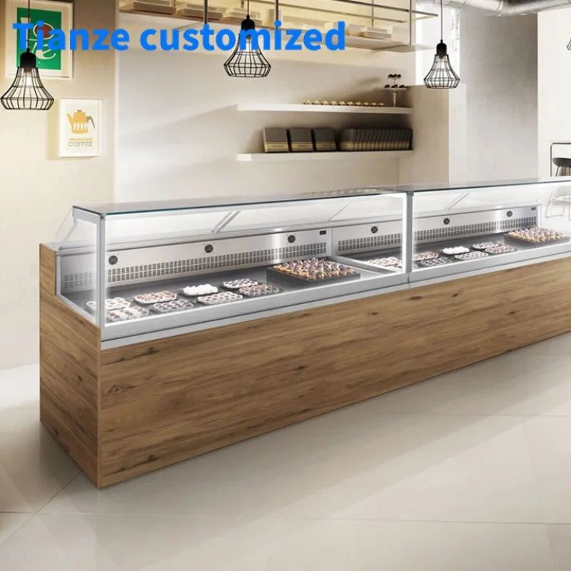 

（customized）Factory Price Direct Selling Retail Grocery Store Superumarket Kiosk Food Cake Chiller Bread Warmer Display Bar Cou