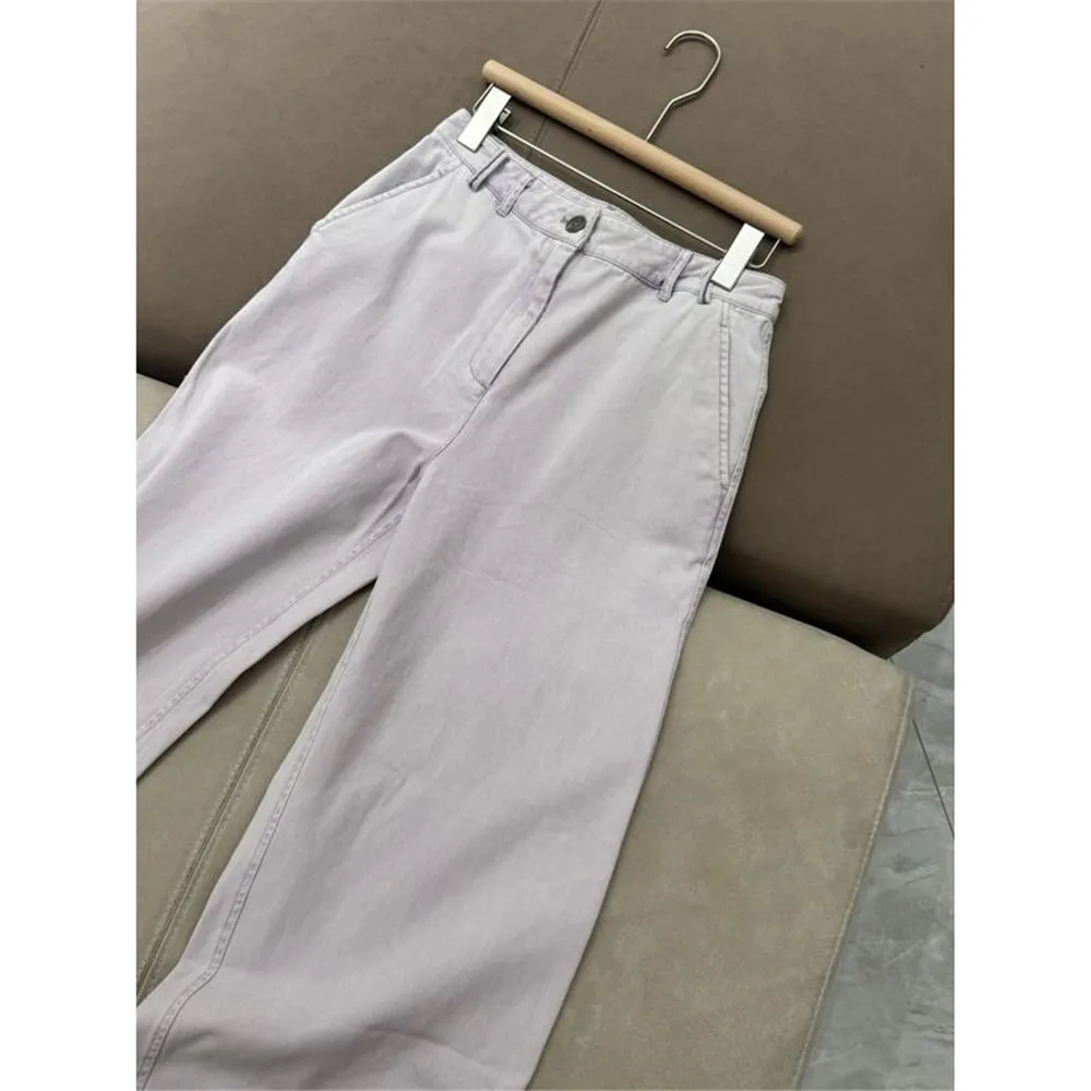 Mantel Rompi Koboi Katun Baru Musim Semi/Musim Panas 2025 + Celana Lurus Serbaguna Set Dua Potong