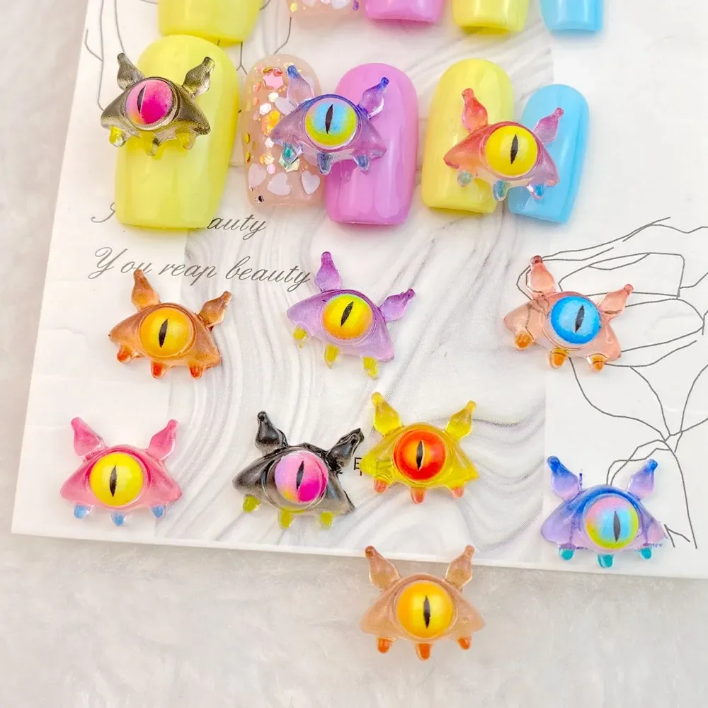 50PCS New Cute Cartoon big-eyed monster series 3D Cabochon Scrapbooking DIY Jewelry Ornament Manicure Decorate Accessories