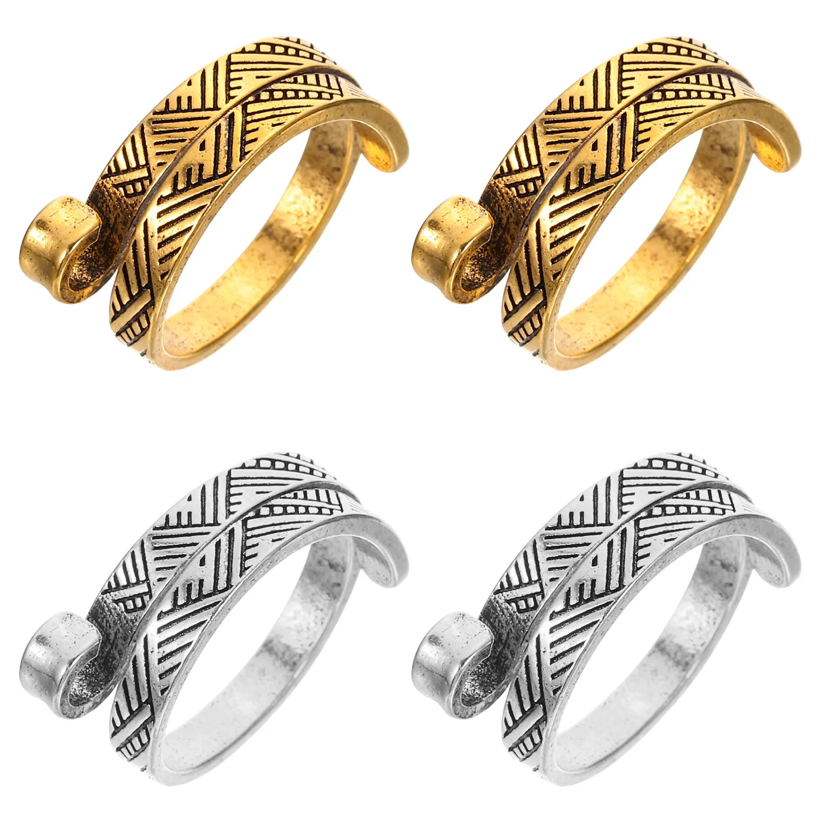 4pcs Knitting Rings Alloy Yarn Guide Finger Protectors For Crocheting Seamless Craft Tool Durable Sewing Accessories