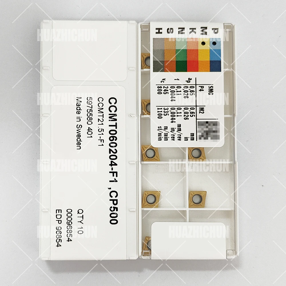 

HUAZHICHUN CCMT060204-F1 CP500 Общие токарные пластины