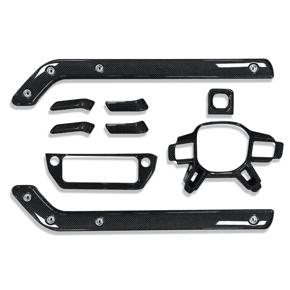 

Real Carbon Central Control Armrest Decorative Strip Center Console Shift Lever Protective Cover for Land Rover Defender