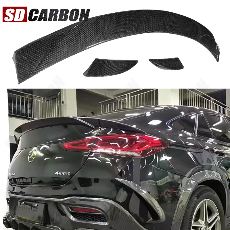 

For Mercedes Benz GLE Class W167 GLE53 GLE63 Carbon Fiber Tail fins Rear Trunk Spoiler Guide Wing Rear Wing Diverte Car Accessor