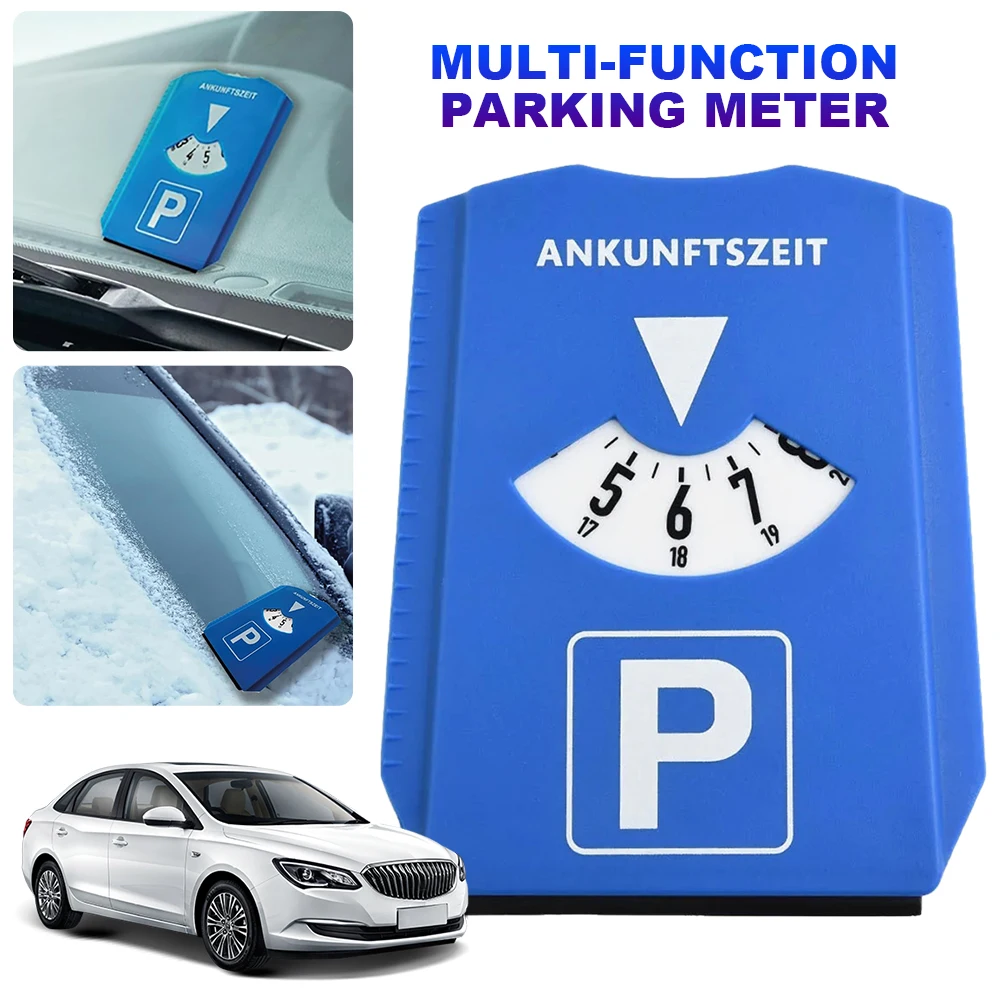Car Windshield Snow Shovel Time Display Disc Arrive Return Time Note Ice Scraper Car Parking Time Sign Timer Clock Snow Remover