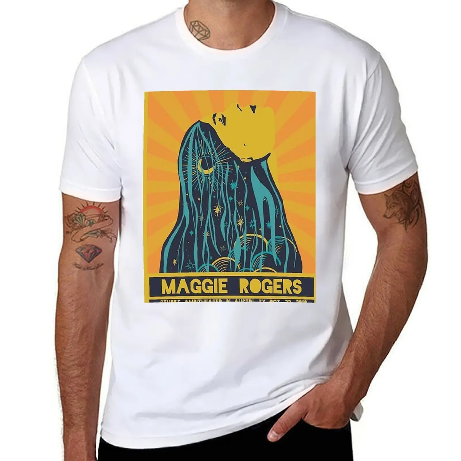 

Maggie Rogers Concert Austin T-Shirt mens graphic t shirts t shirts for man slim fit T-Shirt