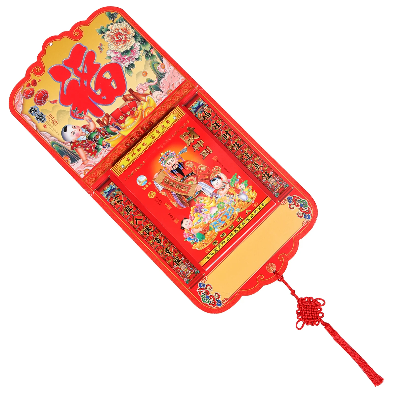 

2024 Wall Calendar Chinese Traditional Lunar Calendars Year of Dragon Tearable Pages Home Office Decor 16 Open Hanging Calendar