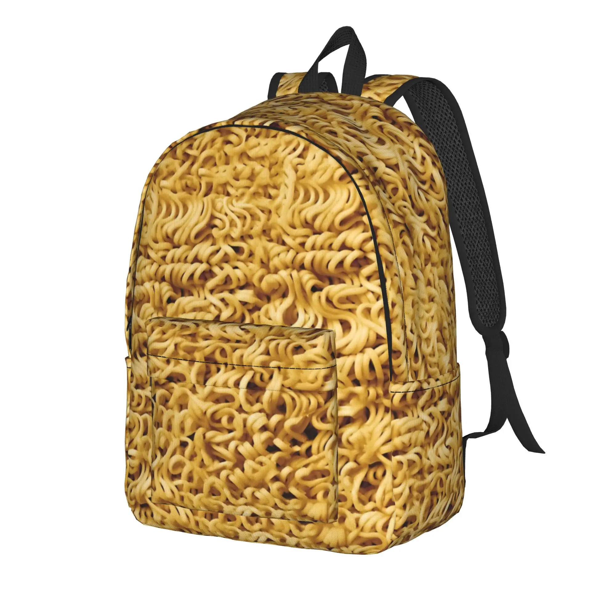 Seamless Ramen Noodle Pattern  Backpack Youth  Breathable Backpacks Polyester Fashion High School Bags Travel Designer Rucksack