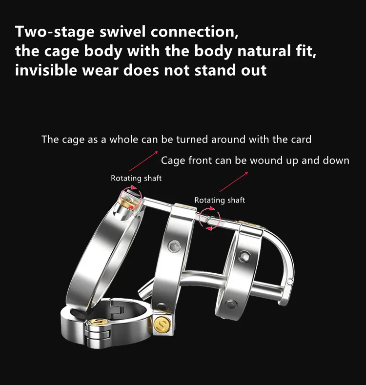 2023 New Male Stainless Steel Chastity Lock Steampunk Series Invisible Wear Multifunctional CB Lock Urethra Stimulation Sex Toys