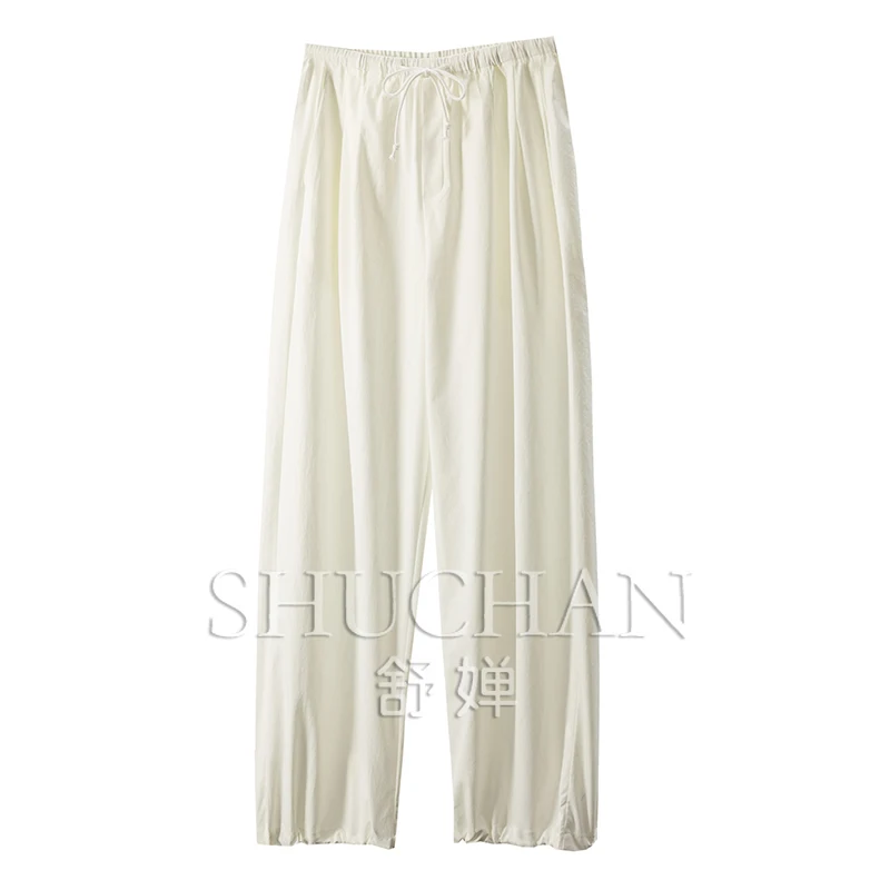 

New UPF50 + Ark Youth Design Elastic Waist Straight Wide Leg/Tie Foot Paratrooper Pants Women 85A7