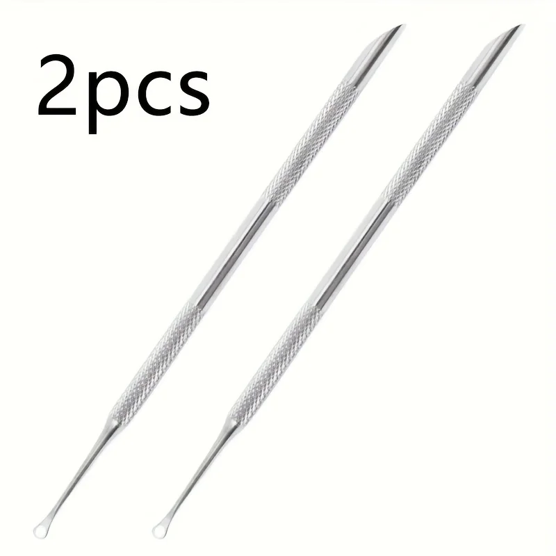 2pcs Professional & Use Double-Headed Angled Stainless Steel Nail Tool Precision Trimmer & Cuticle Care with Dead Skin Remover