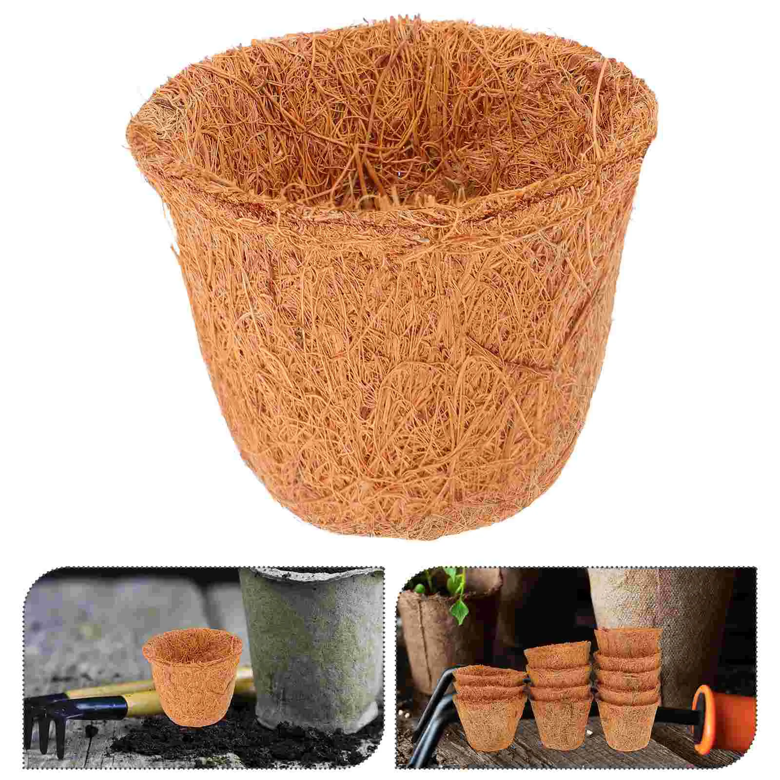 

12 Pcs Coconut Palm Flower Pot Gardening Planter Decorative Small Pots Succulent Natural