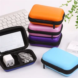 1PC Hard Fashion Nylon Carry Bag Compartments Case Cover Headphone Earphone Jewelry Storage Box 6 Colors