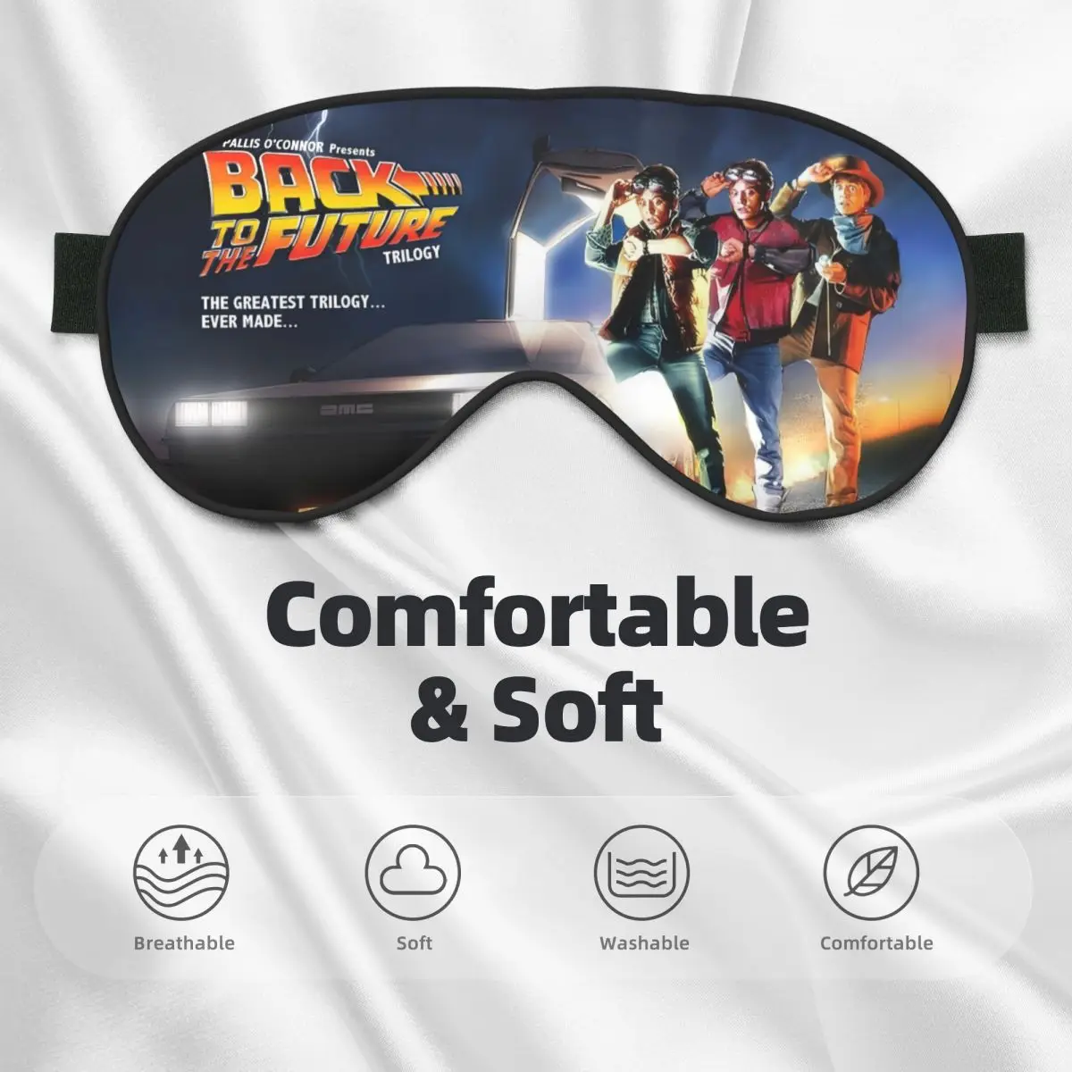 العودة إلى المستقبل قناع عين ناعم النوم الغمامة الخيال العلمي فيلم كوميدي استراحة الغداء الرجال النساء إيباتش قيلولة الصحة العين يغطي