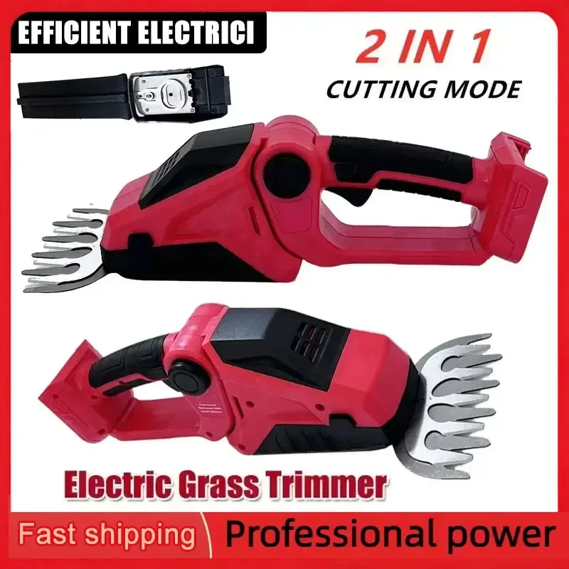 Cordless Hedge Trimmer Electric Grass Trimmer 2-in-1 Bush Trimmer Grass Shears Garden Tools For Milwaukee 18V Battery