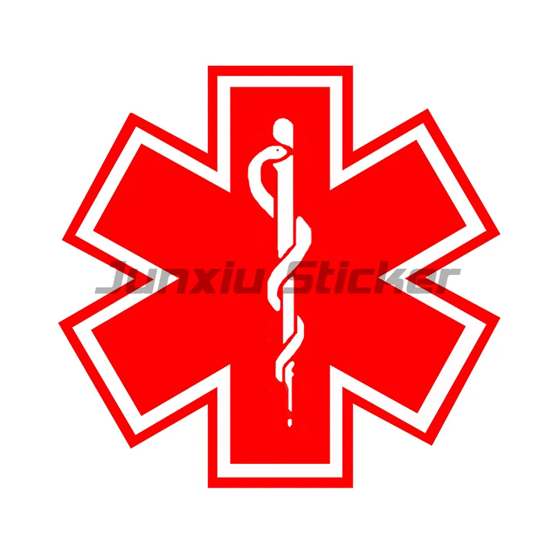 Star of Life Red Cross EMT Emergency Medical Technician Sticker Die