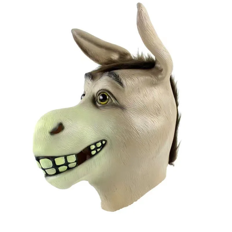 Máscara facial de Cosplay para adultos, simulación divertida, Husky, caballo, burro, perro, casco de silicona, Máscaras completas, broma, truco divertido, juguetes de broma