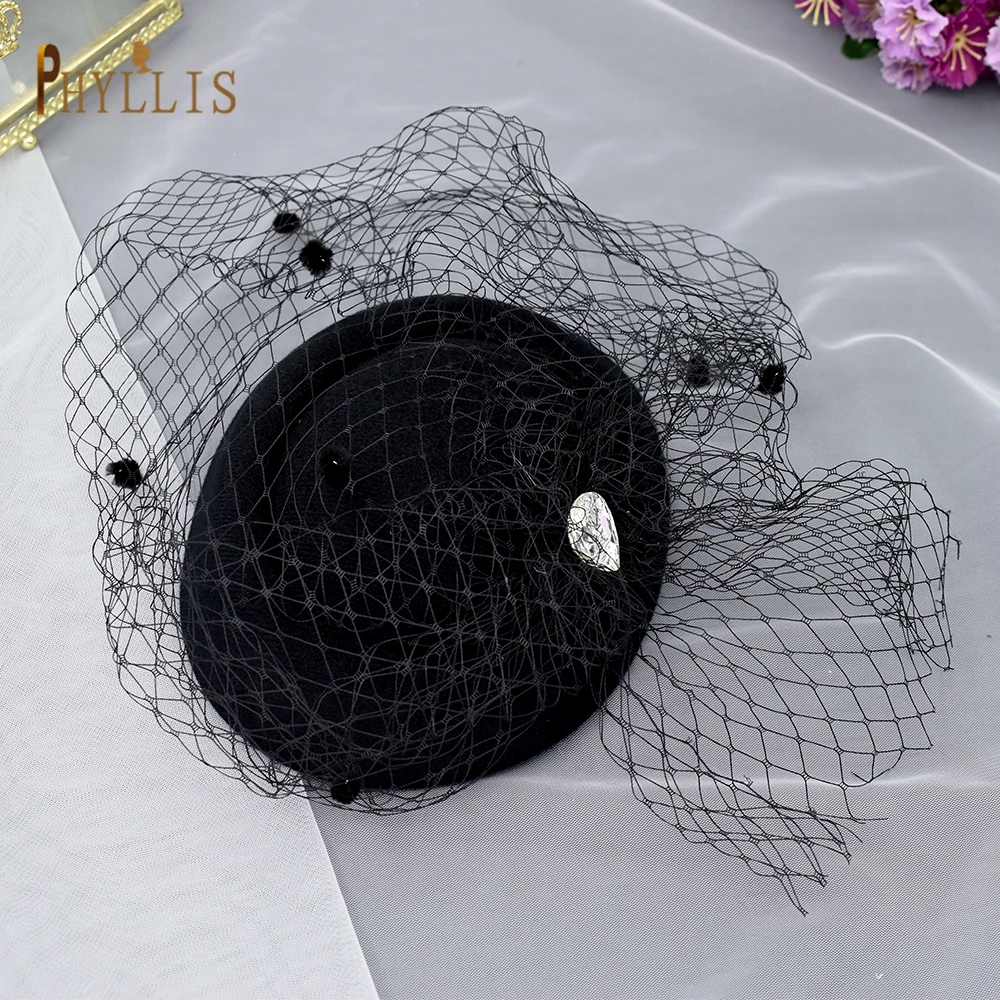 JM10 Fashion Ladies Fascinator Bridal Hats Birdcage Face Veils Bride Headwear Wedding Church Cocktail Party Headpiece