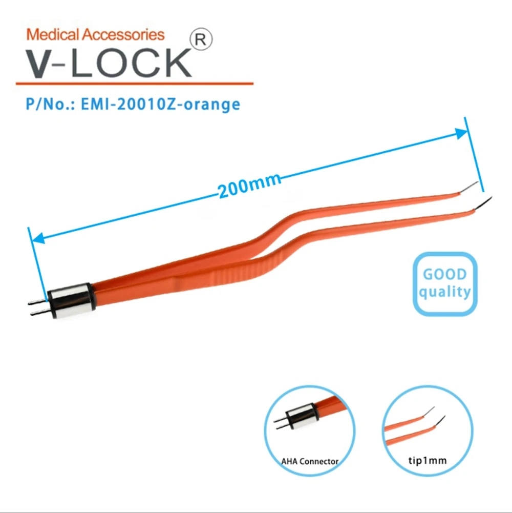 disposable Bipolar Forcep AHA Orange blue nylon coated,10-15-16-18-20-22-24cm customize