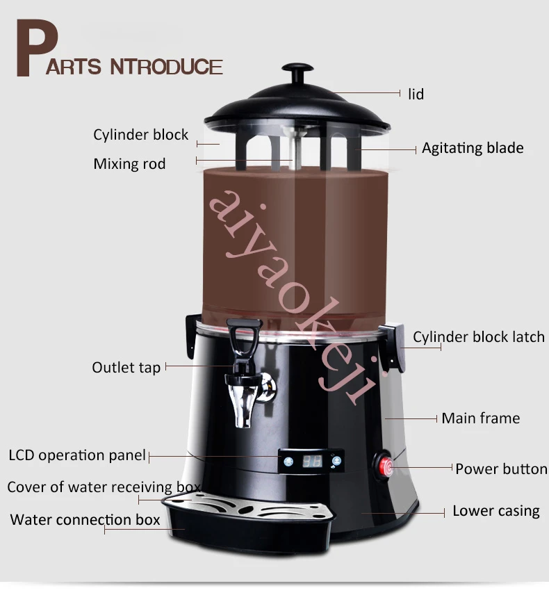 Máquina de Chocolate caliente multifuncional de 5L10L, eléctrica para bebidas, café, leche, té, mezclador, calentador de Chocolate