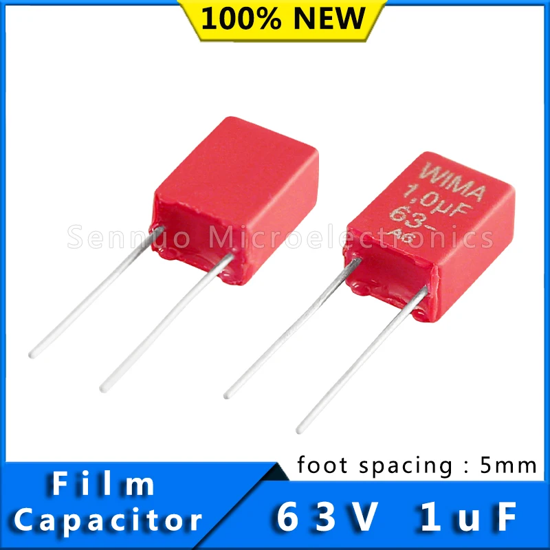 5/10pcs New German WIMA Film Capacitor MKS2 63V 1UF 63V 105 Pitch 5mm Audio Infinity Capacitor MKS2C041001F00KSSD