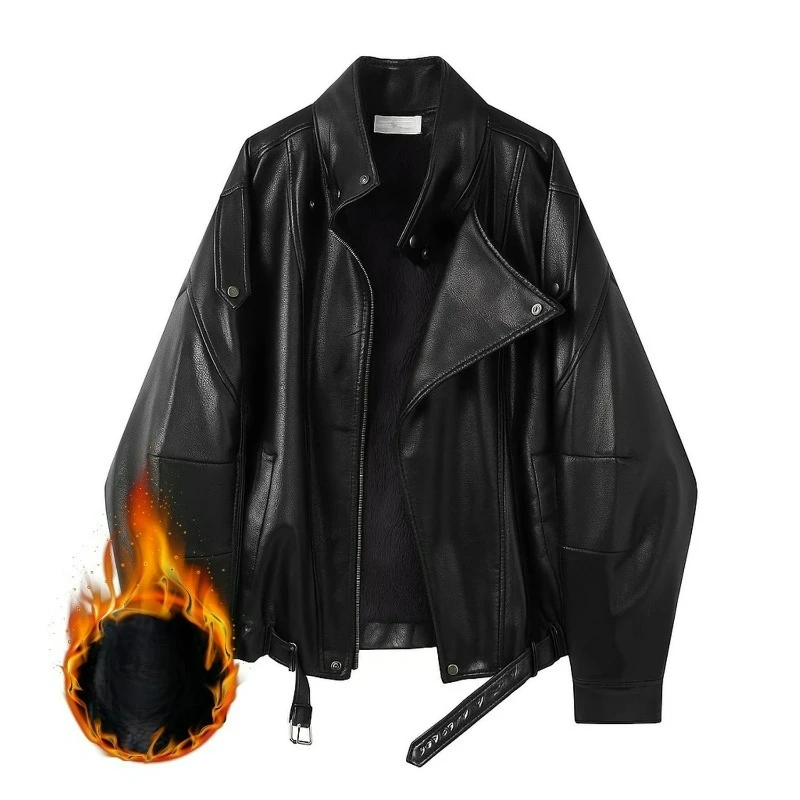American Old Money Style Retro Brown Stand-up Collar Leather Jacket Women Short Loose Versatile Autumn Flight Motorcycle Jacket