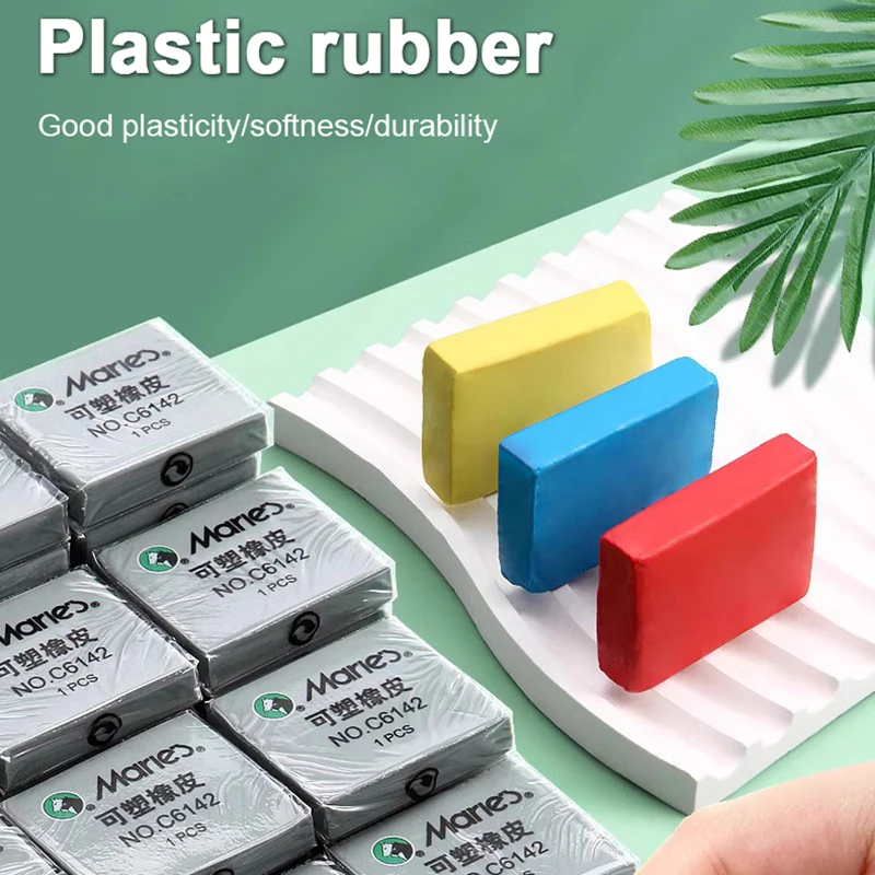 1/3 قطعة ممحاة مطاطية ناعمة من اللدونة مسح تسليط الضوء على دلك للفن رسم رسم البلاستيسين ممحاة قلم رصاص القرطاسية #3