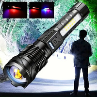 Emergency Spotlight USB Rechargeable 30W High Strong Power LED Flashlights 800LM Outdoor Lantern IPX4 Waterproof Telescopic Zoom