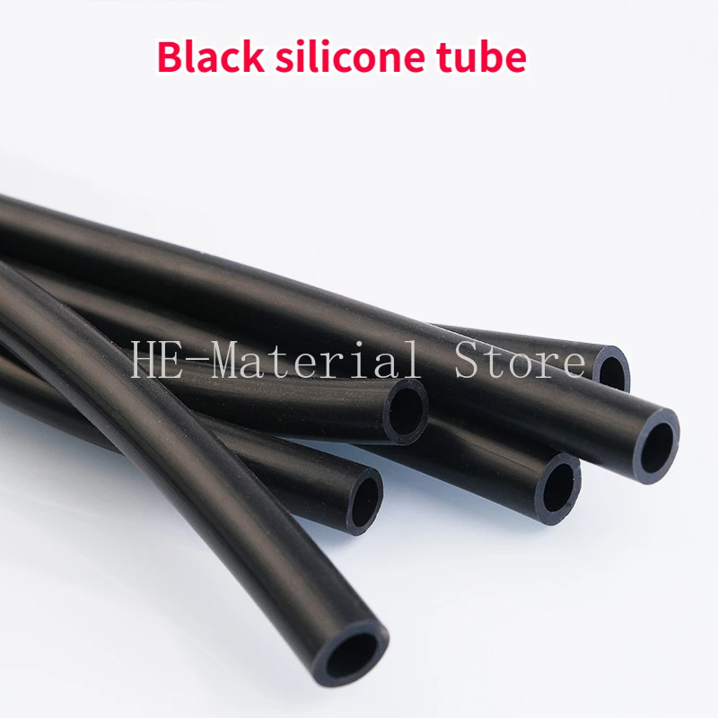 1Pc Length 1/5/10Meters Black Silicone Tube ID 2-25mm Rubber Hose High Temperature Resistant Water Tube Elastic Insulating Hose