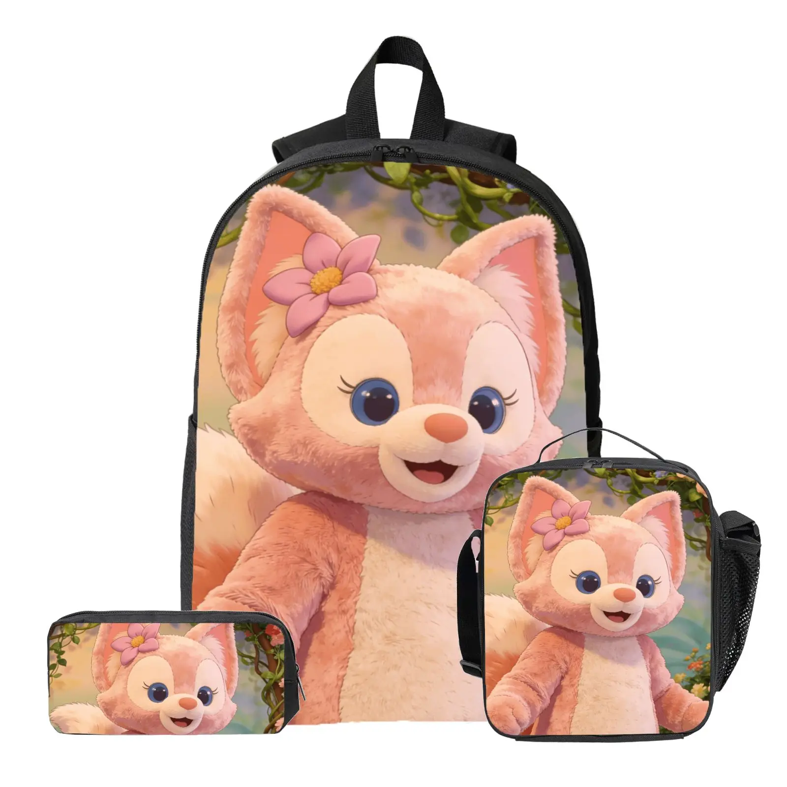 

3pc Cute LinaBell Theme Backpack, Pencil Case, Lunch Bag, High-Quality Cute Casual Shoulder Bag for Everyday Use
