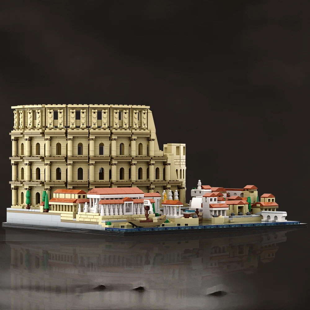 Gobricks MOC City Landmarks Architecture of Colosseum Building Block set Ancient Rome Beast Battle Base Brick Toys Children Gift