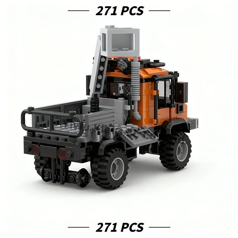 MOC Dual-Mode Rail Maintenance Service Truck Building Blocks 271Pcs, Utility Track Repair Lorry Bricks