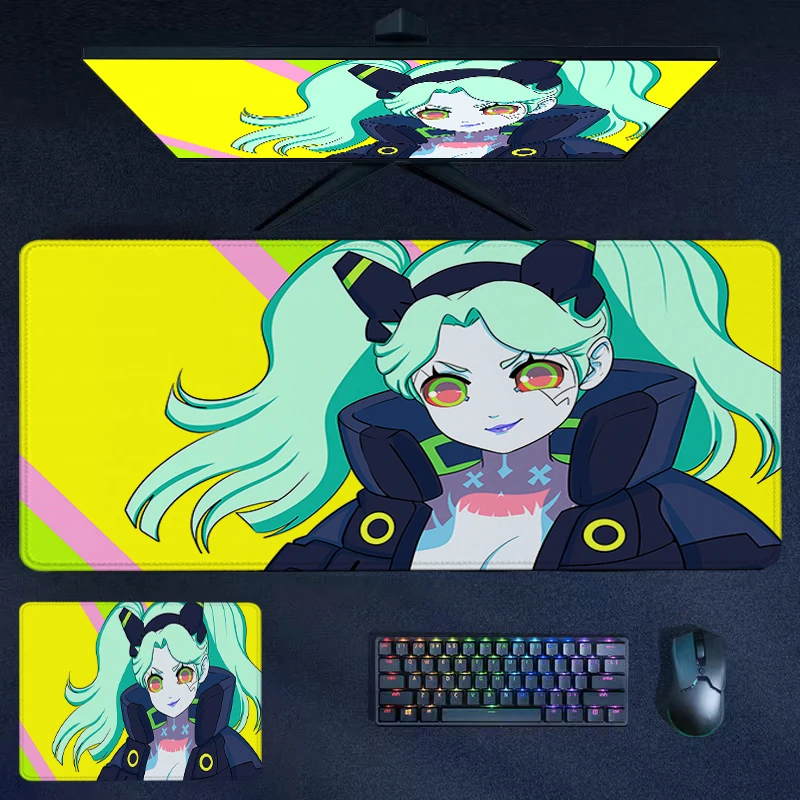 

Rubber Keyboard Mat Mecha Girls Mousepad Mouse Pads Gamer Cabinet Carpet Stitched Edge Computer Pc Extended Non-slip Deskmats