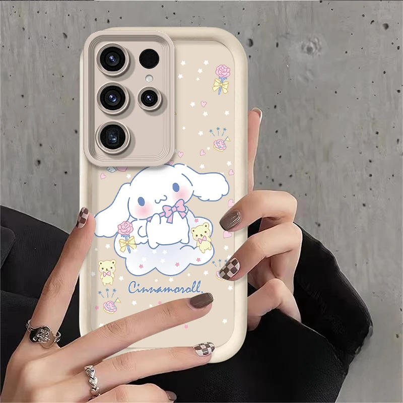 سانريو سينامورول حافظة ناعمة جميلة لهاتف سامسونج جالاكسي S24 S25 S23 Ultra S22 S21 Plus FE A36 A56 A26 A16 A06 A15 A25 A35 A55 5G