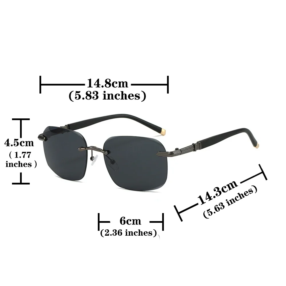 جديد وصول إطار معدني مستطيل النظارات الشمسية أزياء النساء الرجال مربع نظارات شمسية للإناث الذكور بدون شفة النظارات الشمسية للإناث #6