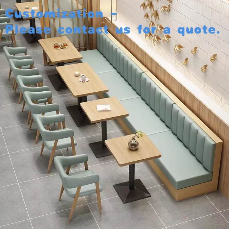 

custom.Modern Western Restaurant Tea Shop Cafe Restaurant Furniture Booth Sofa Table Solid Wood Dining Chair Hotel Canteen