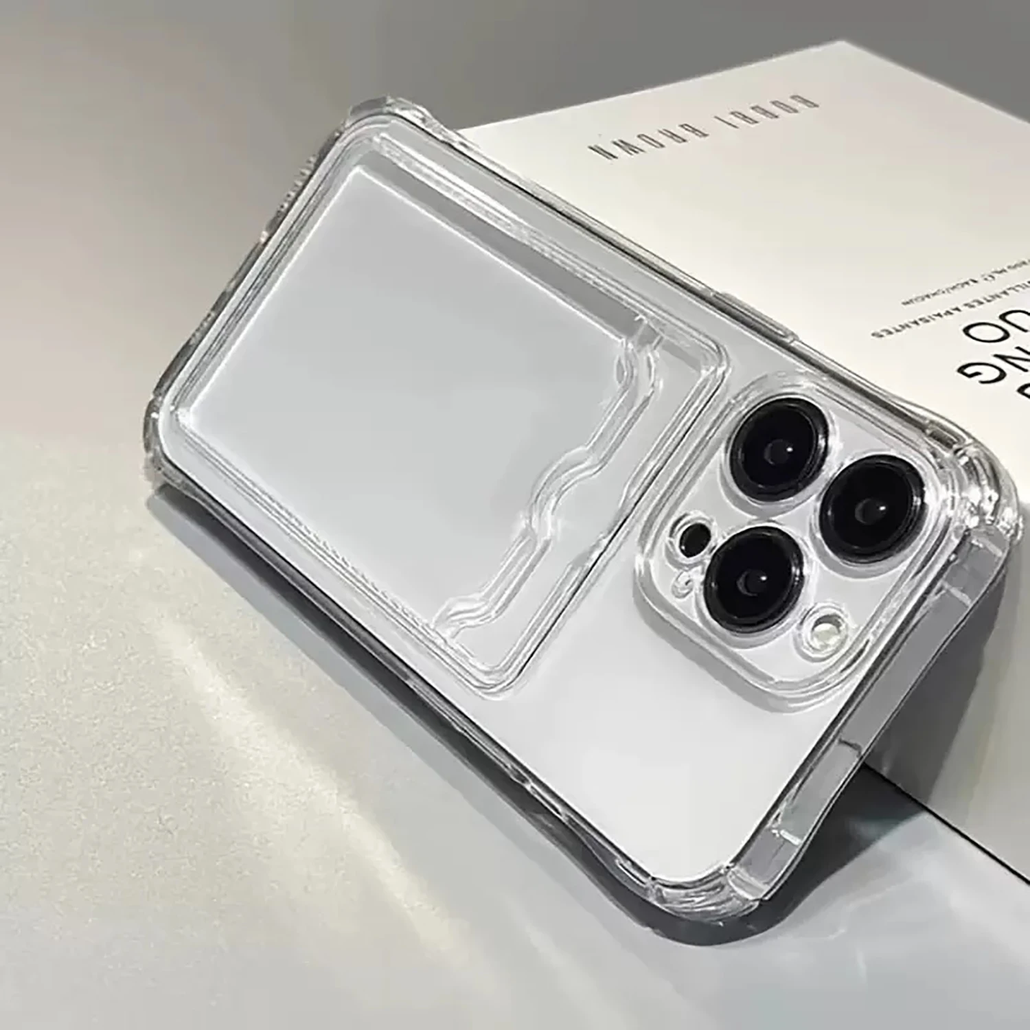 Étui de support de sac de fente pour carte transparente pour iPhone 17 16 Pro Max 11 12 13 14 Pro 15 Plus 17 Air coque de téléphone en Silicone Transparent