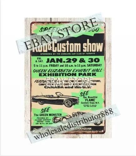 lodge cafes home decor 1960 Toronto Rod & Custom Car Show Poster metal tin sign