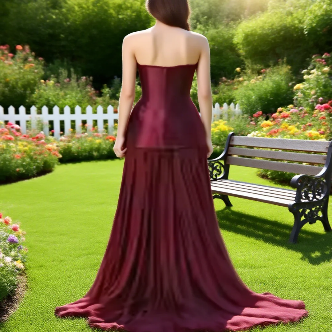 Customized Temperament Strapless Chiffon Sleeveless Evening Dresses Elegant Floor Length Porm Gowns