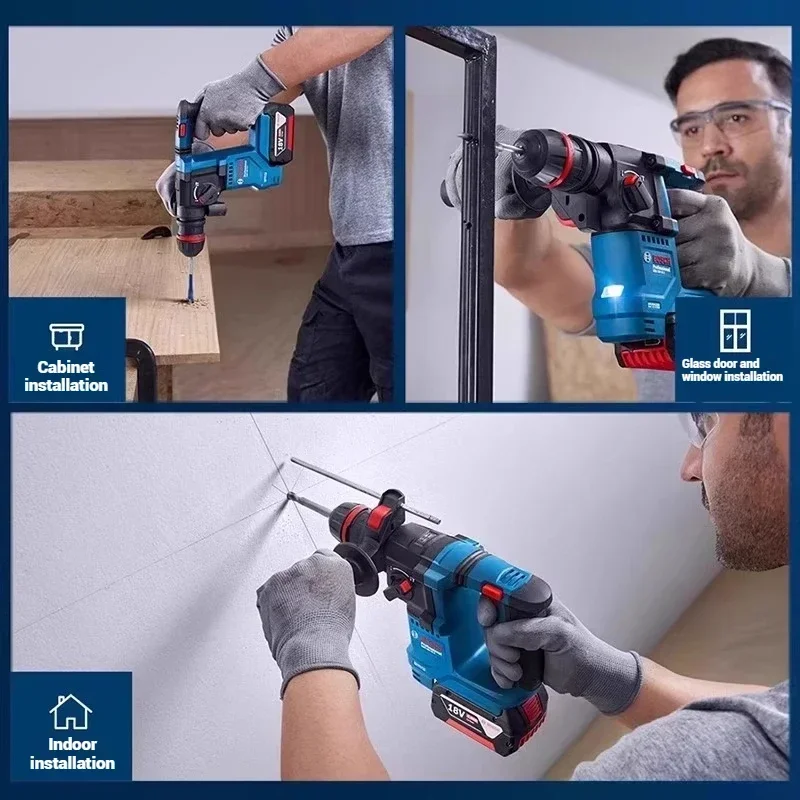 Portable Bosch GBH 18V-18 / 18X 18V Hammer Drill Handy Body Layout for Site Wall Mounting and Building Maintenance Operations image 5